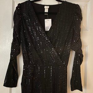 H&M Black Sequin Jumpsuit